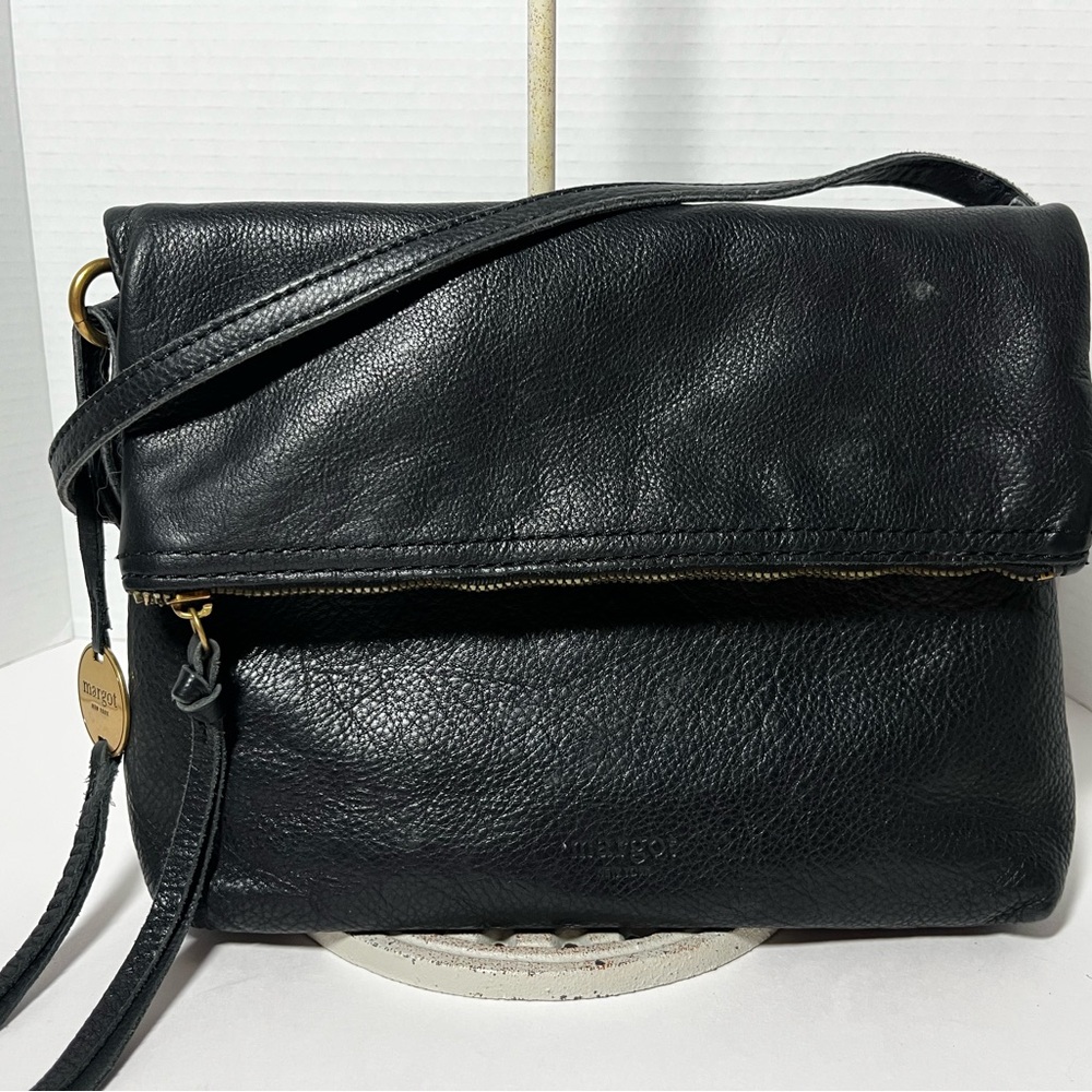 Margot of New York Robbie Fold-Over Leather Crossbody Bag